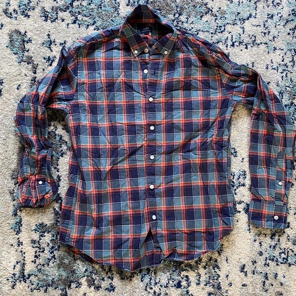 J. Crew Button Down Plaid Mens M